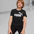 T-shirt nera da bambino con logo bianco sul petto Puma Essentials, Brand, SKU a762000068, Immagine 0